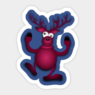 Merry Christmas Reindeer Sticker